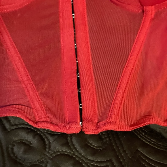 Say What Red Bustier Padded Cups Crop Top - Picture 8 of 12